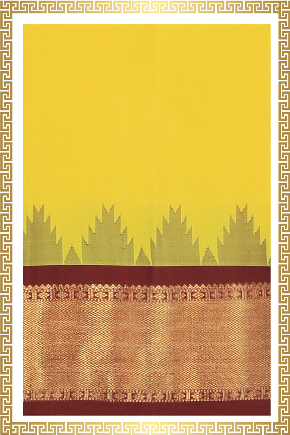 Kanchi Silk Yellow Dhoti With Kanduva (8 X 4)