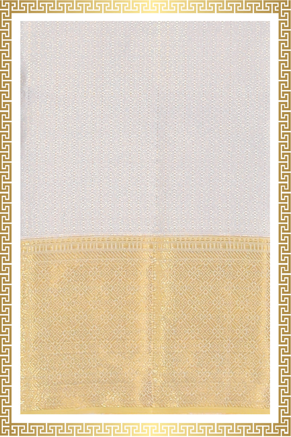 Kanchi Silk Off-White Dhoti With Kanduva (8 X 4)