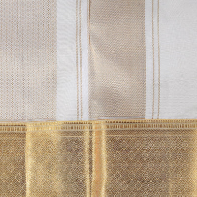 Kanchi Silk Off-White Dhoti With Kanduva (8 X 4)