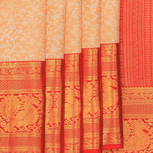 Kanchipattu Brocade Beige Saree
