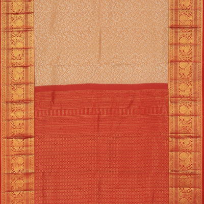 Kanchipattu Brocade Beige Saree