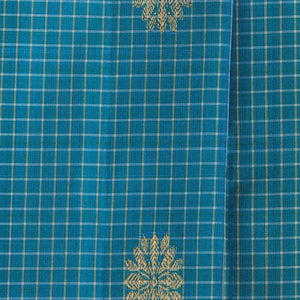 Gadwal Teal Blue Saree