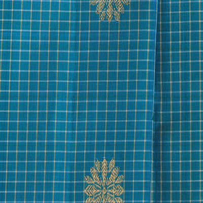 Gadwal Teal Blue Saree