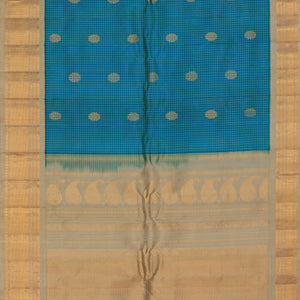 Gadwal Teal Blue Saree
