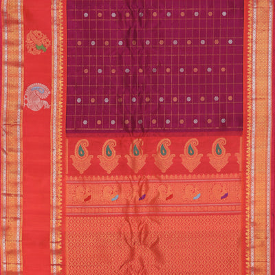 Gadwal Silk Magenta-Pink Saree
