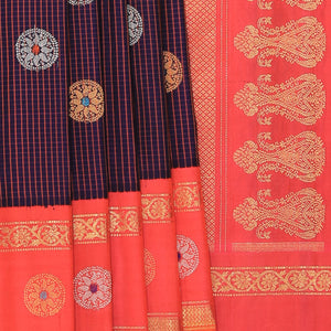Gadwal Silk Deep-Wine Violet Saree
