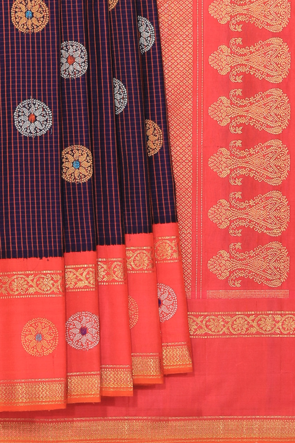 Gadwal Silk Deep-Wine Violet Saree