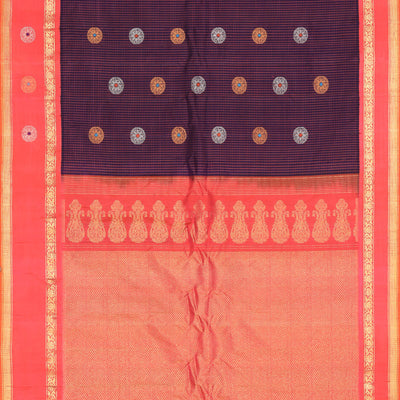 Gadwal Silk Deep-Wine Violet Saree