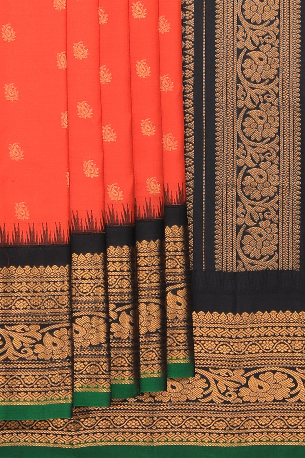 Gadwal Silk Orange Saree