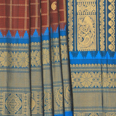 Gadwal Silk Maroon Saree