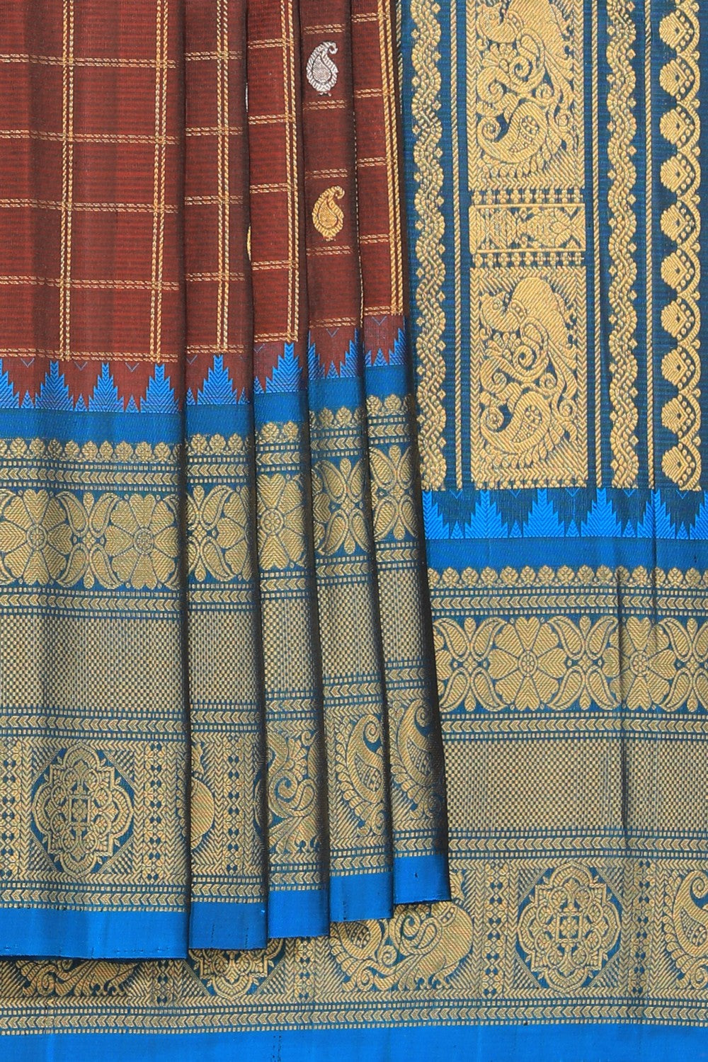 Gadwal Silk Maroon Saree