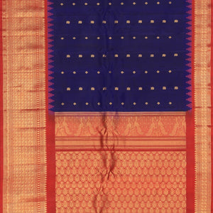 Gadwal Silk Indigo Blue Saree