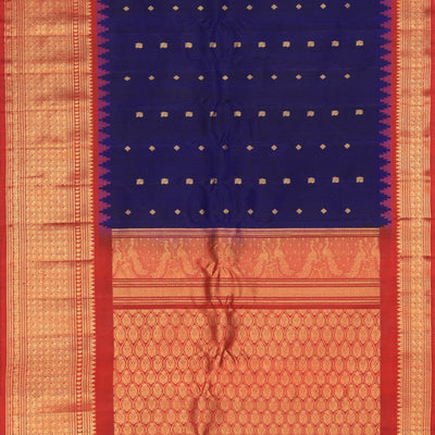 Gadwal Silk Indigo Blue Saree