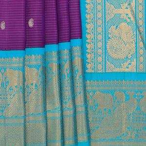 Gadwal Silk Violet Saree