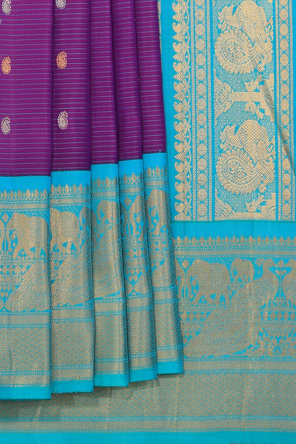 Gadwal Silk Violet Saree