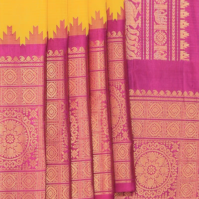 Gadwal Silk Yellow Saree