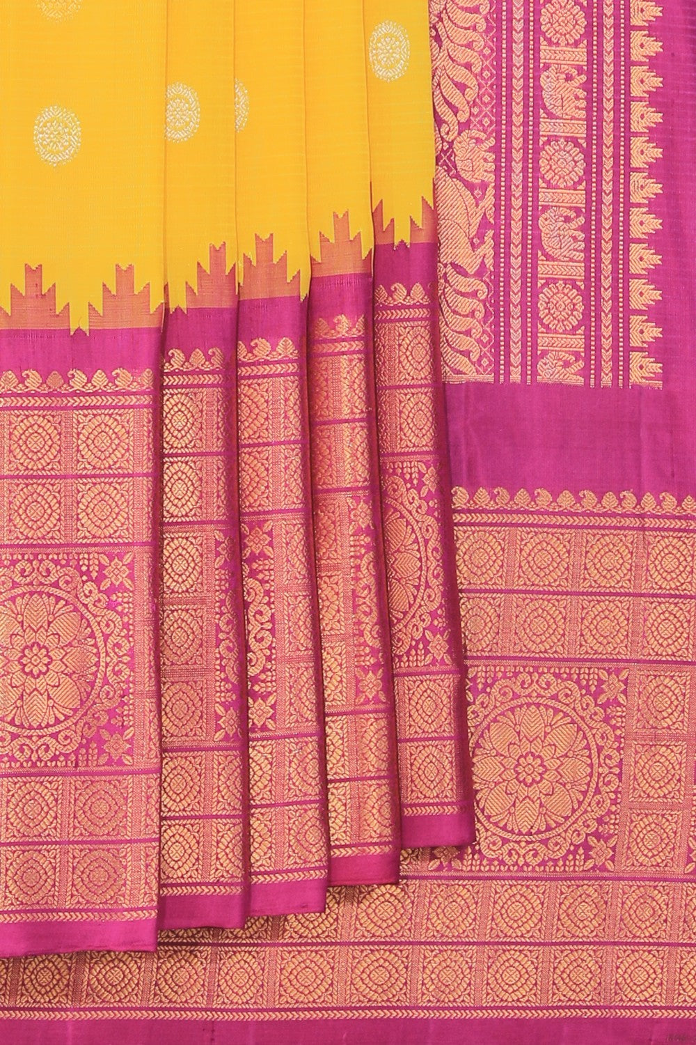 Gadwal Silk Yellow Saree