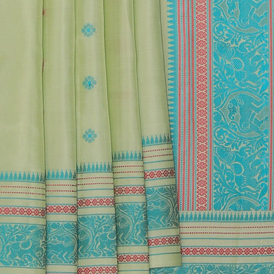 Kanchi Silk Mint Green Saree