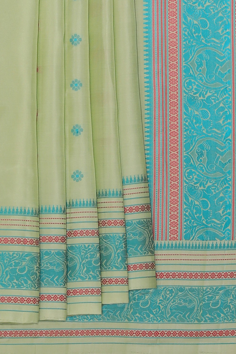 Kanchi Silk Mint Green Saree