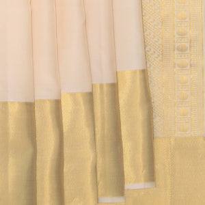 Kanchi Silk Classy Ivory Cream Saree