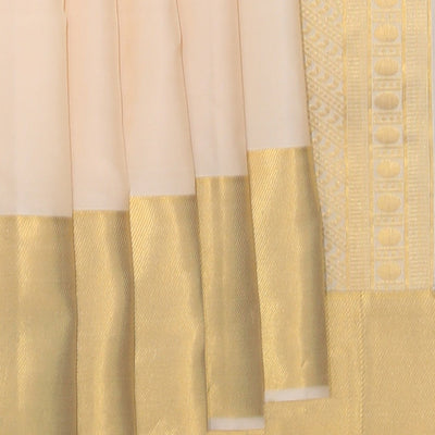 Kanchi Silk Classy Ivory Cream Saree