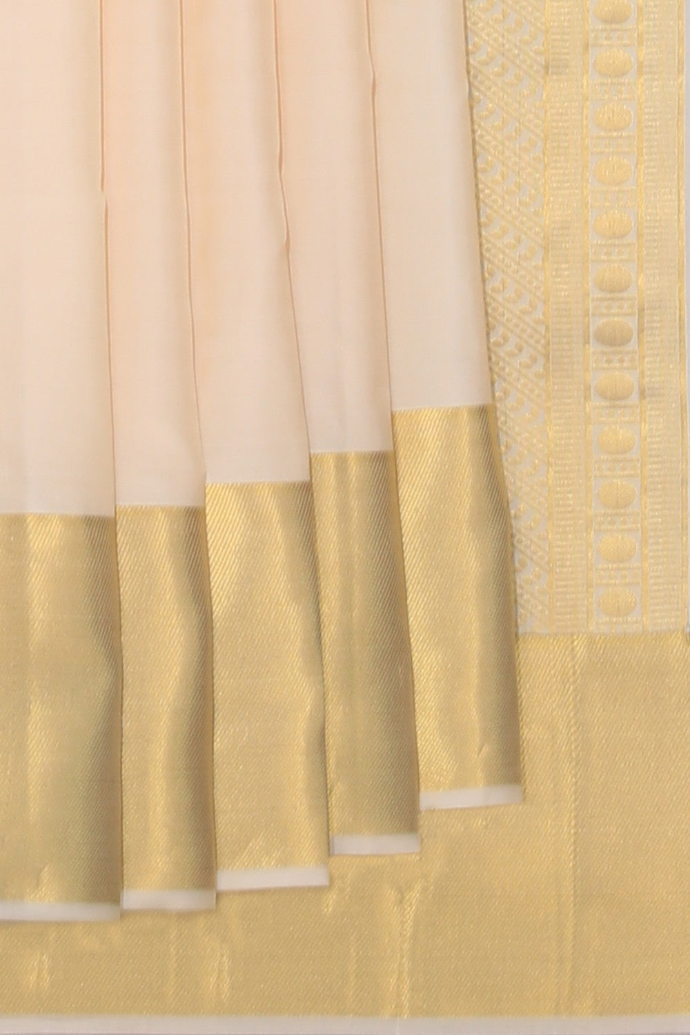 Kanchi Silk Classy Ivory Cream Saree