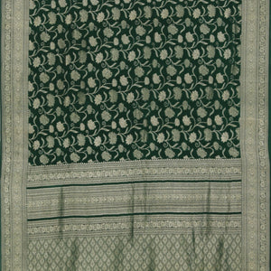 Crepe Silk Bottle Green Saree