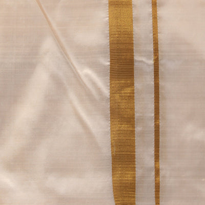 Kanchi Silk Ivory Off-White Dhoti With Kanduva (8 X 4)