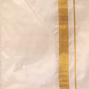 Kanchi Silk Ivory Off-White Dhoti With Kanduva (8 X 4)