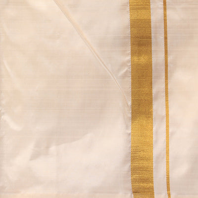 Kanchi Silk Ivory Off-White Dhoti With Kanduva (8 X 4)