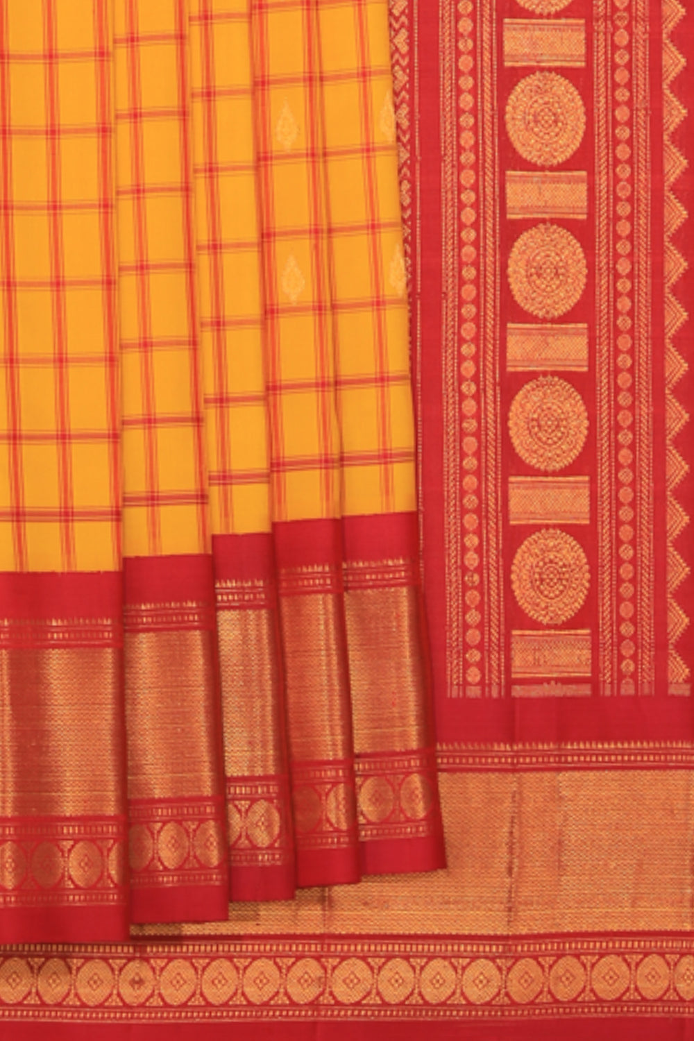 Gadwal Silk Yellow Saree