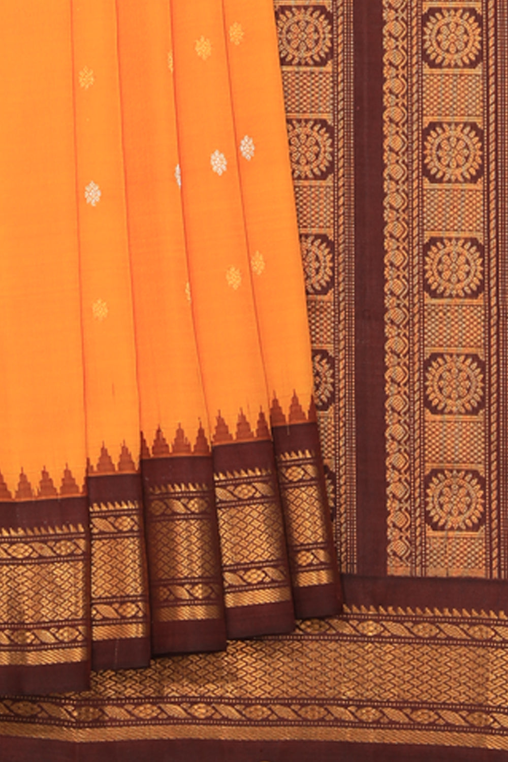 Gadwal Silk Orange Saree