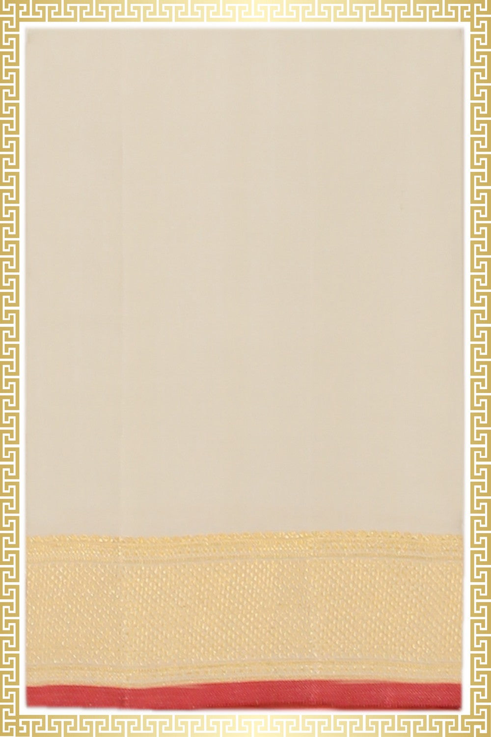 Kanchi Silk Off-White Dhoti With Kanduva (8 X 4)
