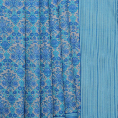 Floral Print Silk Saree