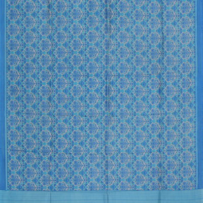 Floral Print Silk Saree