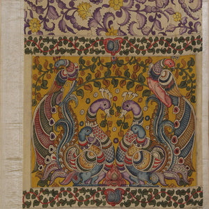 Kalamkari Hand-Painted Mangalgiri Silk Saree