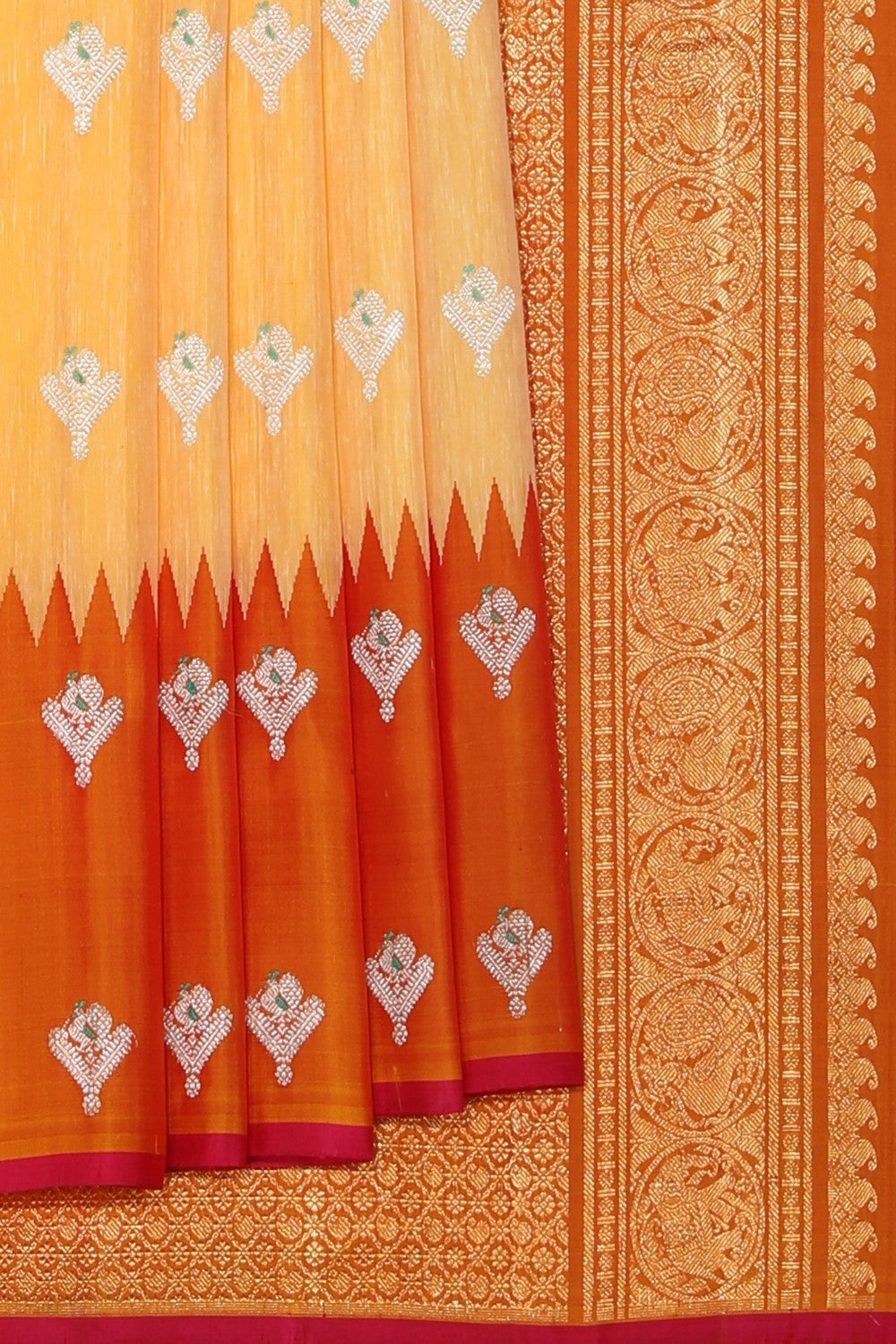 Gadwal Silk Yellow Saree