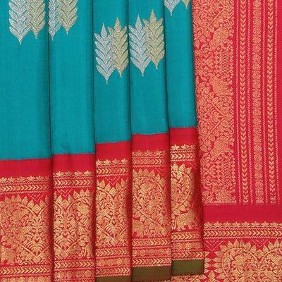Gadwal Silk Sea Blue Saree