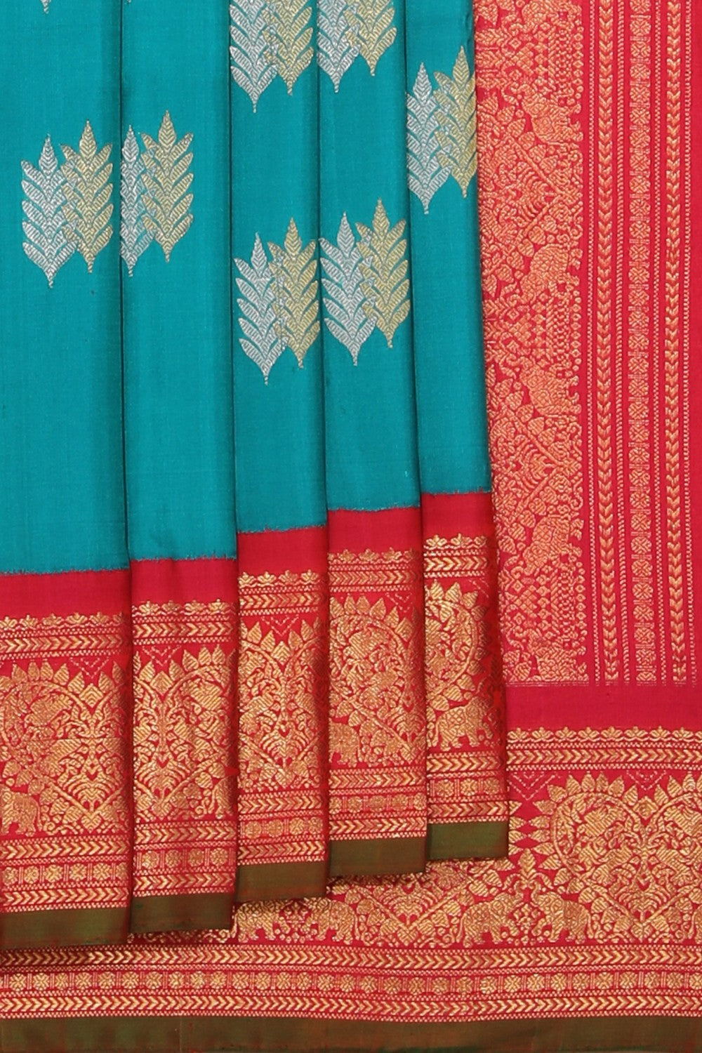 Gadwal Silk Sea Blue Saree