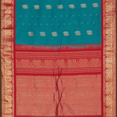Gadwal Silk Sea Blue Saree