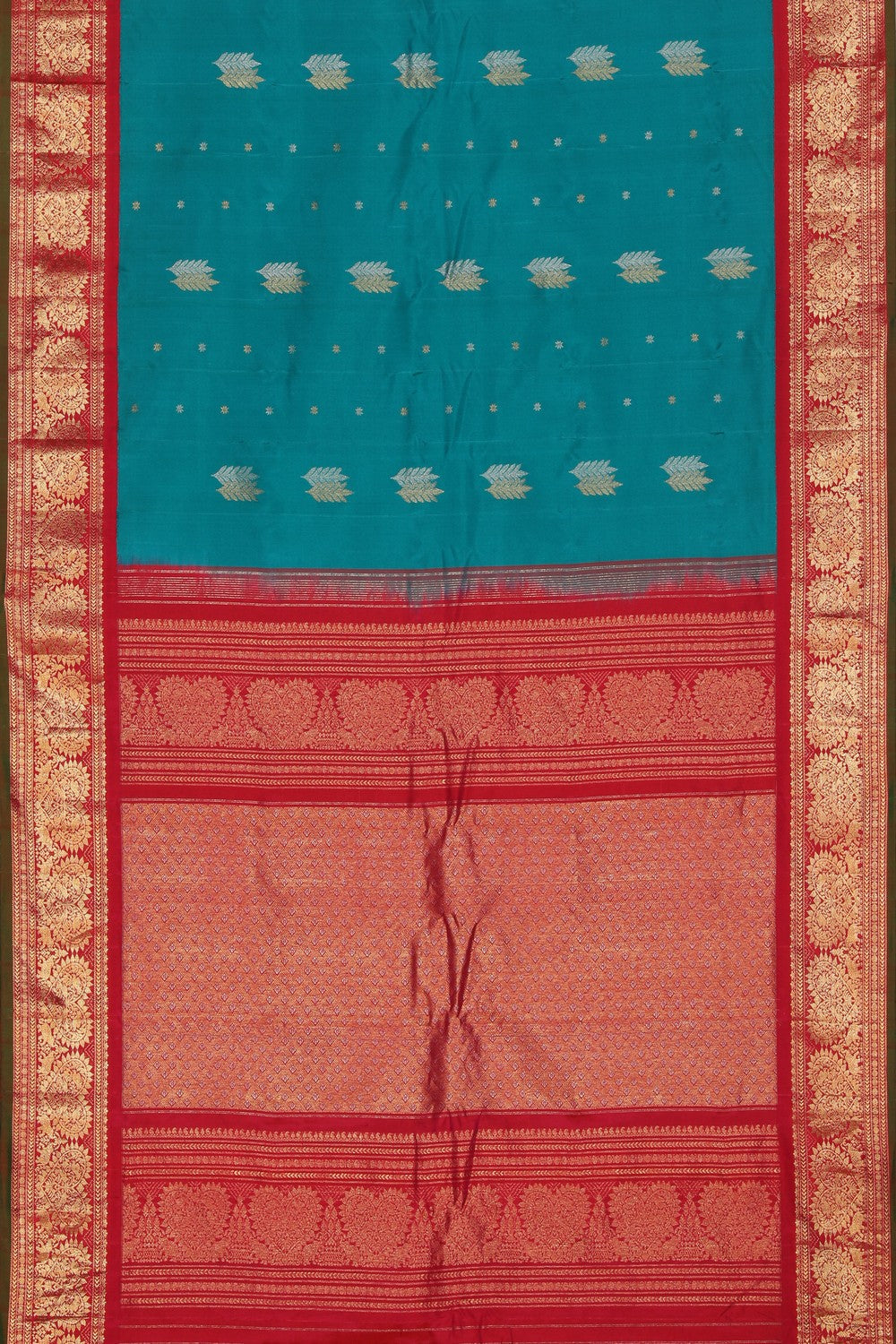 Gadwal Silk Sea Blue Saree