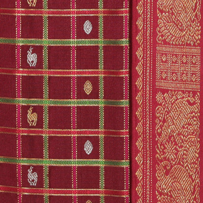 Gadwal Silk Maroon Saree