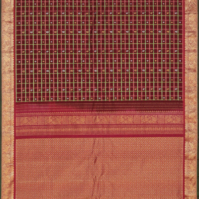 Gadwal Silk Maroon Saree