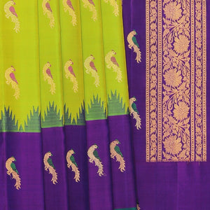 Gadwal Silk Spring Green Saree