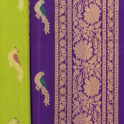 Gadwal Silk Spring Green Saree