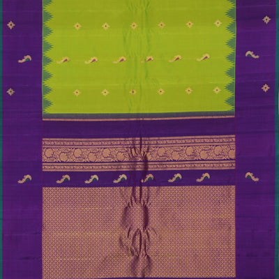 Gadwal Silk Spring Green Saree