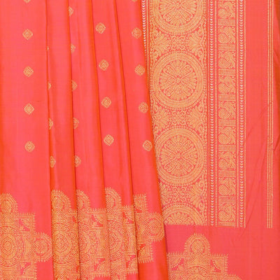 Gadwal Silk Peach Saree