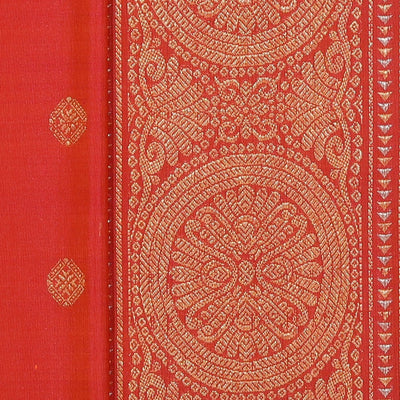 Gadwal Silk Peach Saree