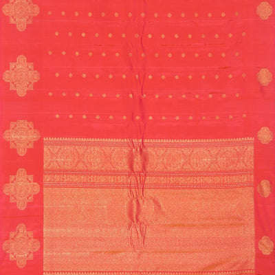 Gadwal Silk Peach Saree
