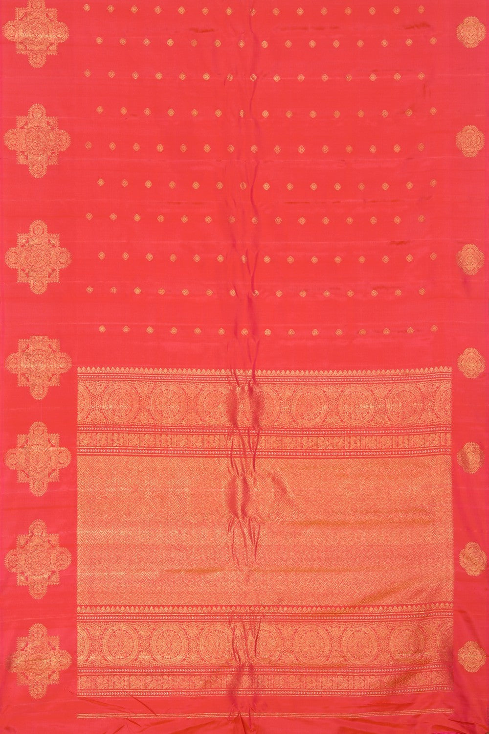 Gadwal Silk Peach Saree